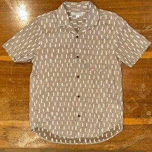 Outerknown Tan and White Walnut Sunrise Patterned Shirt light weight